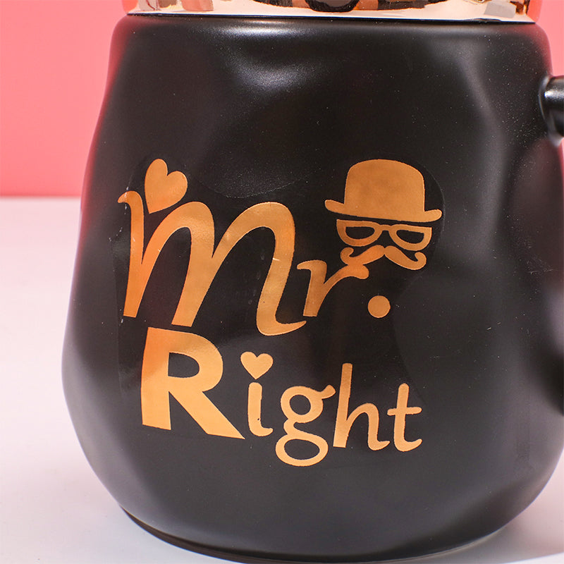 460 ml Taza De Pareja Taza De Agua De Cerámica Con Tapa (Personalizado)