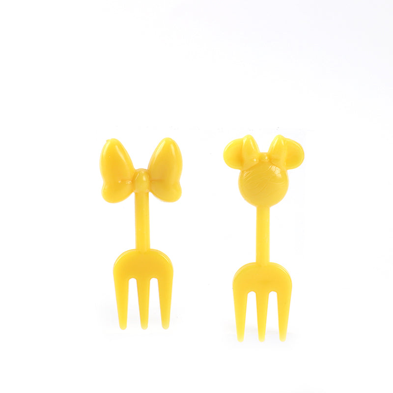 10 Piezas Palillos De Dientes De Mickey Para Ni?os Tenedor De Fruta De Dibujos Animados Tenedores De Resina Reutilizable (Personalizado)