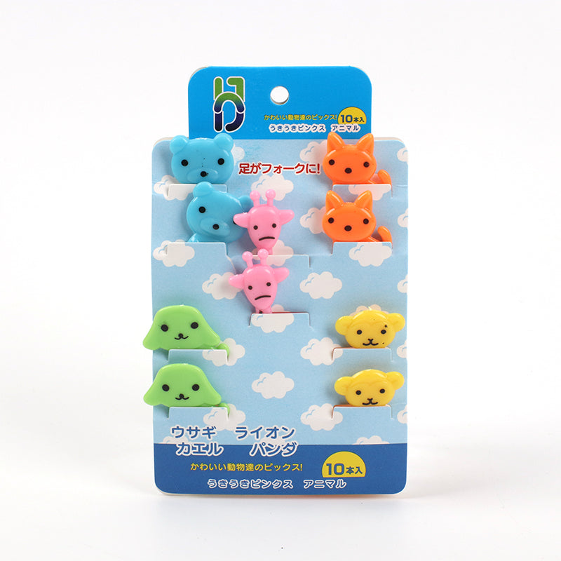 10 Piezas Tenedor De Fruta Animal De Dibujos Animados Tenedor De Resina Reutilizable Palillos De Dientes Para Ni?os (Personalizado)