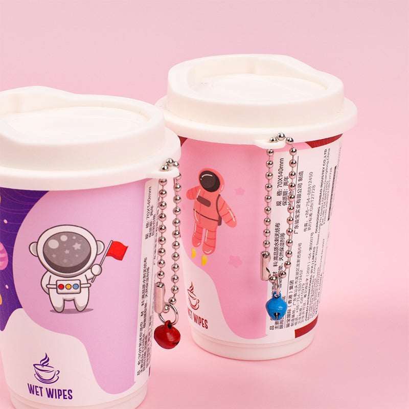4 latas Cute Kawaii Toallitas Desmaquillantes En Lata Toallitas Húmedas Astronauta Portátil Tejido De Bebe 30 Hojas (Personalizado)