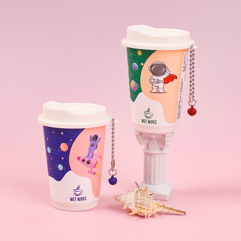 4 latas Cute Kawaii Toallitas Desmaquillantes En Lata Toallitas Húmedas Astronauta Portátil Tejido De Bebe 30 Hojas (Personalizado)