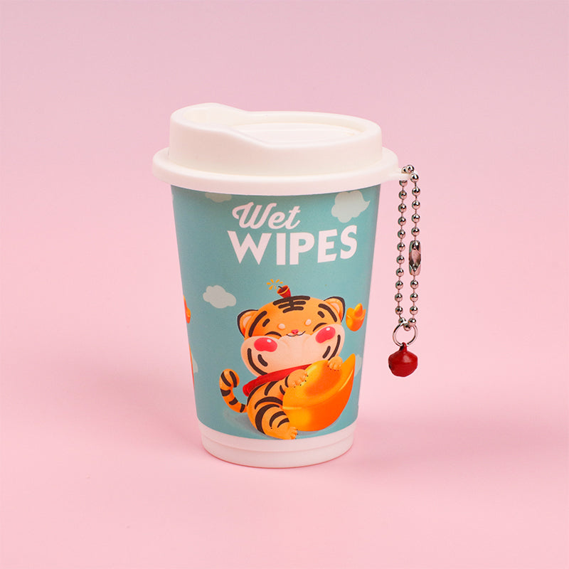 4 latas Toallitas Desmaquillantes En Lata Toallitas Húmedas Tigre De Dibujos Animados Tejido De Bebe 30 Hojas (Personalizado)