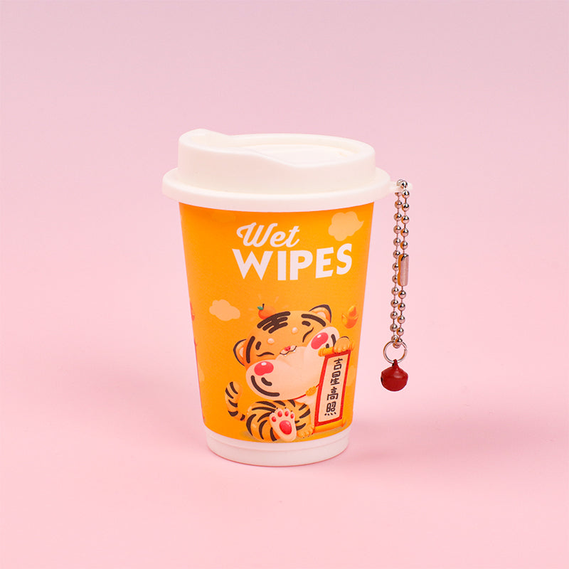 4 latas Toallitas Desmaquillantes En Lata Toallitas Húmedas Tigre De Dibujos Animados Tejido De Bebe 30 Hojas (Personalizado)