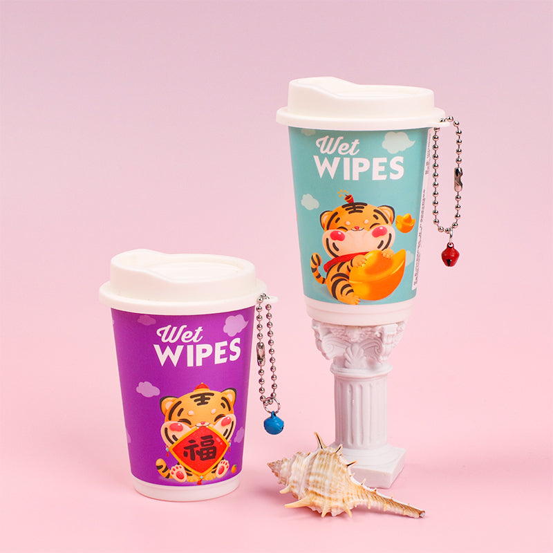 4 latas Toallitas Desmaquillantes En Lata Toallitas Húmedas Tigre De Dibujos Animados Tejido De Bebe 30 Hojas (Personalizado)