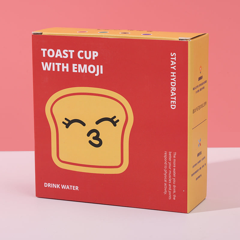 380 ml Taza de tostadas con botella de agua peque?a con emoji - HOLY BOOK
