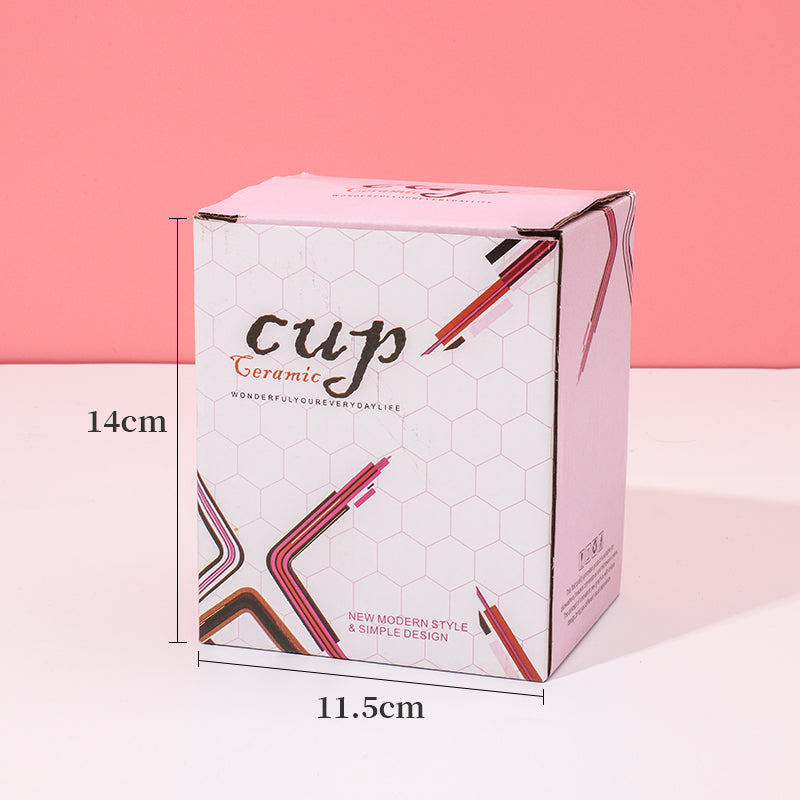 450 ml Taza De Panda De Dibujos Animados Taza De Agua De Cerámica Con Tapa Y Cuchara (Personalizado)