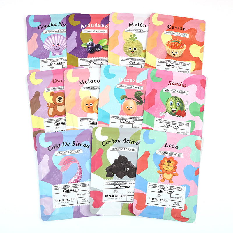 12 pcs Fruit Series Mascarilla Faciales Hidratante (Personalización) - HOLY BOOK