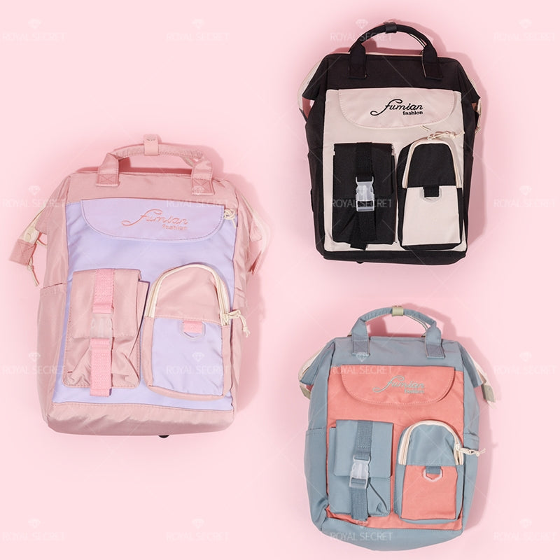 Mochila de gran capacidad para estudiantes Patchwork mochila backpack(Mayoreo)