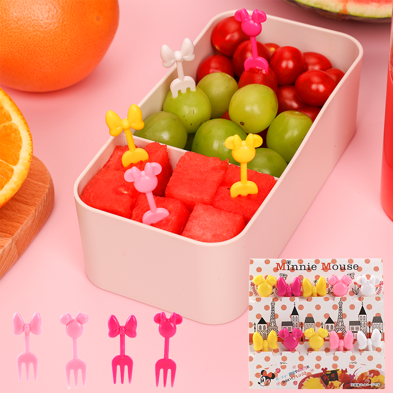 10 Piezas Palillos De Dientes De Mickey Para Ni?os Tenedor De Fruta De Dibujos Animados Tenedores De Resina Reutilizable (Personalizado)