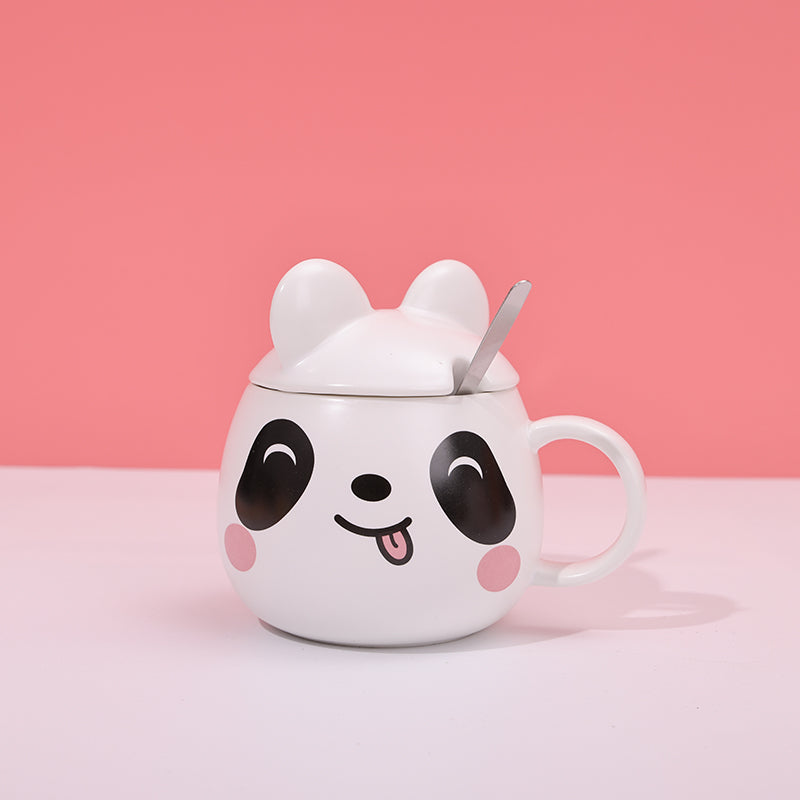 480ml Taza Cerámica Panda Con Cuchara (60 Pieces)(Personalización) - HOLY BOOK