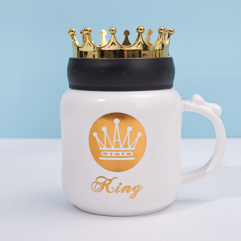480 ml Taza De Cerámica Con Tapa Corona (60 Pieces)(Personalización) - HOLY BOOK