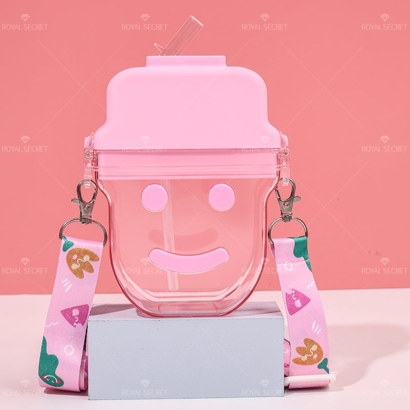 300ML Botella De Agua De Sonriente Con Tirantes Ajustables(Personalización) - HOLY BOOK