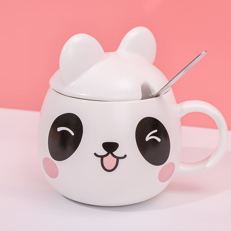 480ml Taza Cerámica Panda Con Cuchara (60 Pieces)(Personalización) - HOLY BOOK