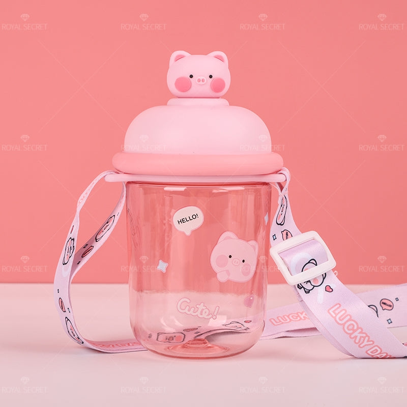 435ML Linda Botella De Agua De Animales De Dibujos Animados Con Bandolera (Personalización) - HOLY BOOK