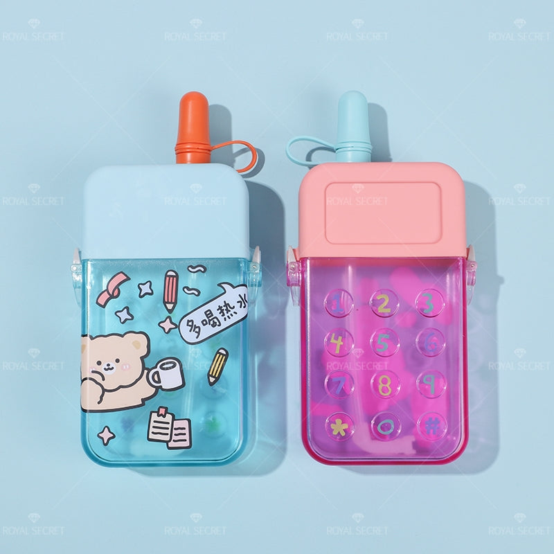 300ML Botella De Agua De Teléfono Móvil Con Paja Y Tirantes Ajustables(Personalización) - HOLY BOOK