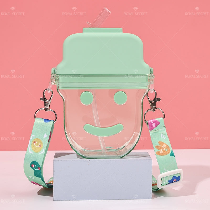 300ML Botella De Agua De Sonriente Con Tirantes Ajustables(Personalización) - HOLY BOOK