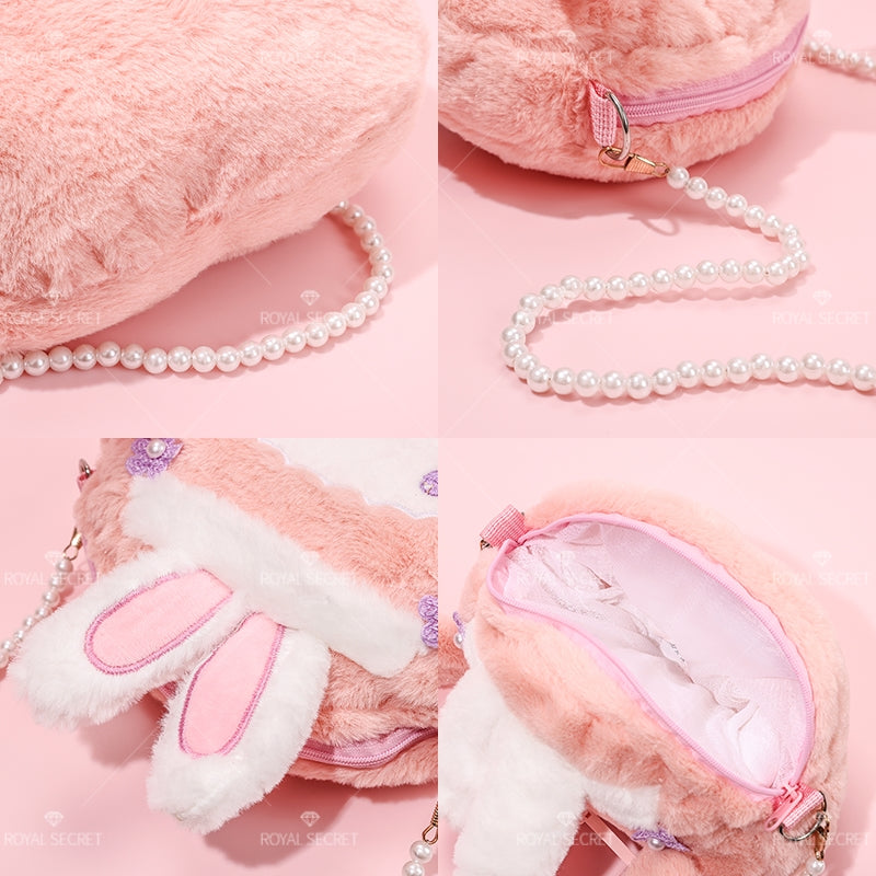 Bolsa de felpa linda bolsa de mensajero rosa Se?ora Conejo una bolsa de hombro(Mayoreo)