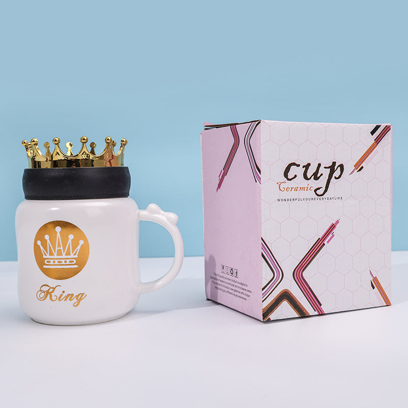 480 ml Taza De Cerámica Con Tapa Corona (60 Pieces)(Personalización) - HOLY BOOK