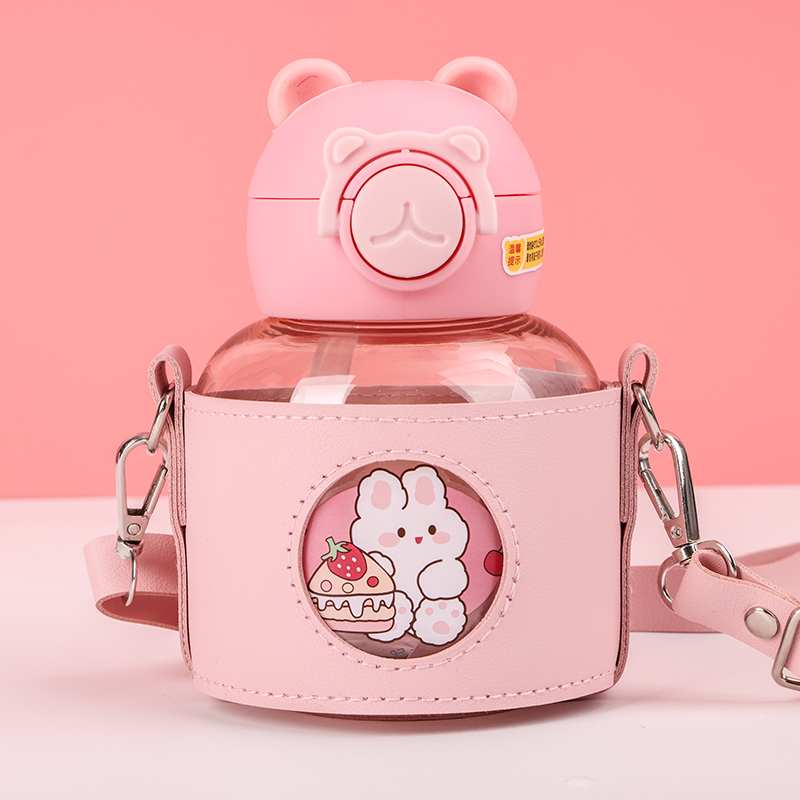 700ML Oso Botella De Agua Con Pajita Y Estuche (Personalización) - HOLY BOOK