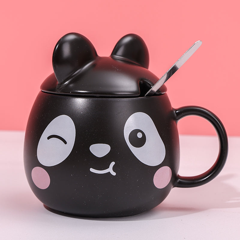 480ml Taza Cerámica Panda Con Cuchara (60 Pieces)(Personalización) - HOLY BOOK