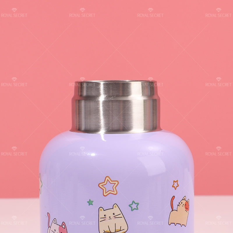 220ML Taza de agua aislada con correa cruzada de acero inoxidable 304 con dise?o de gato lindo de dibujos animados(Personalización) - HOLY BOOK