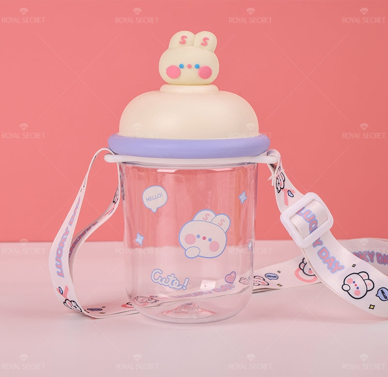 435ML Linda Botella De Agua De Animales De Dibujos Animados Con Bandolera (Personalización) - HOLY BOOK