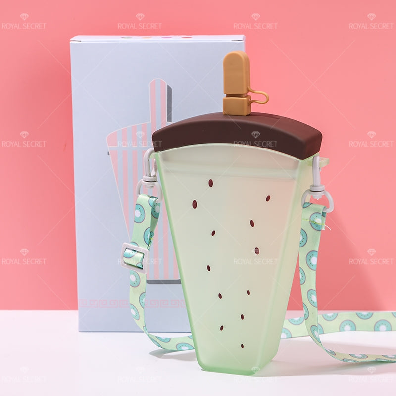 380ML Botella De Agua De Sandía Con Pajita Y Correa (Personalización) - HOLY BOOK