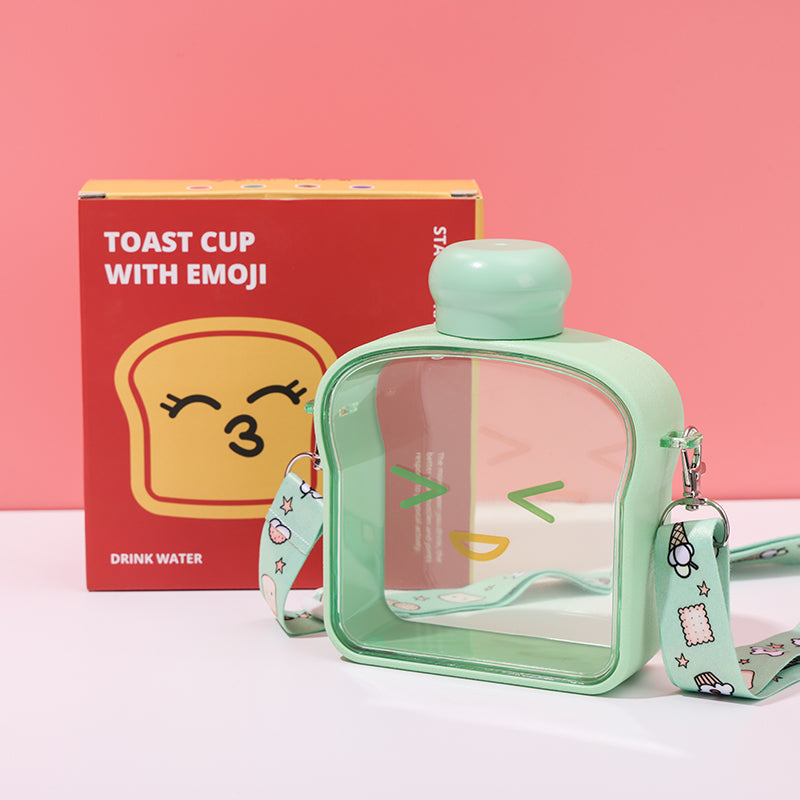 380 ml Taza de tostadas con botella de agua peque?a con emoji - HOLY BOOK