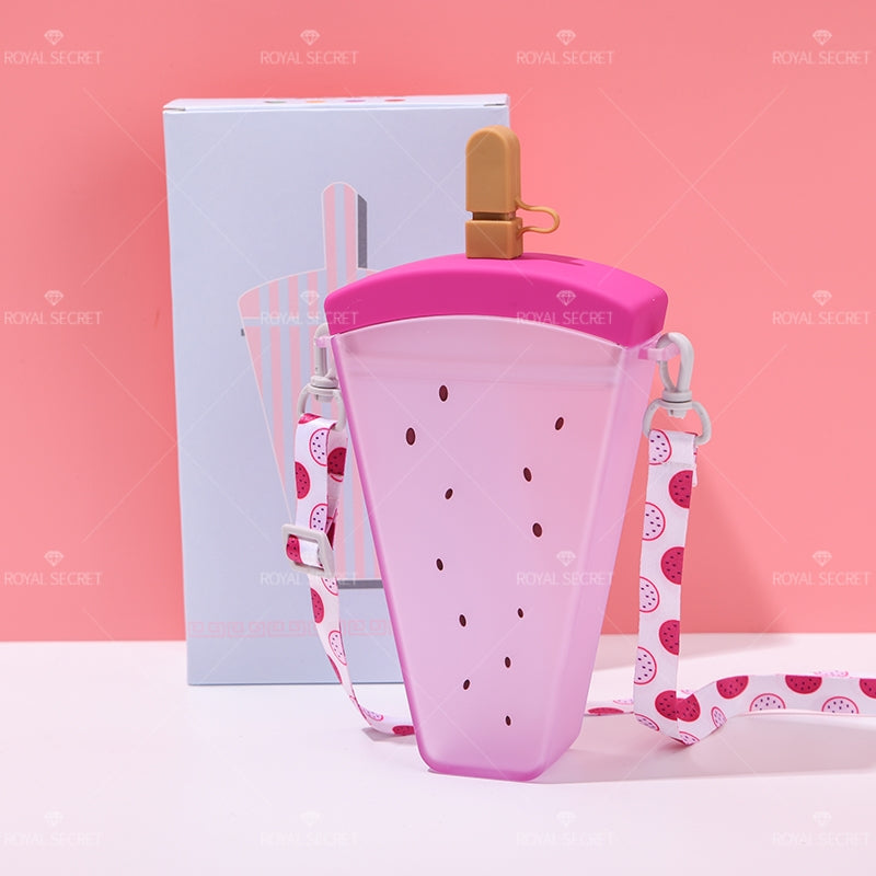 380ML Botella De Agua De Sandía Con Pajita Y Correa (Personalización) - HOLY BOOK