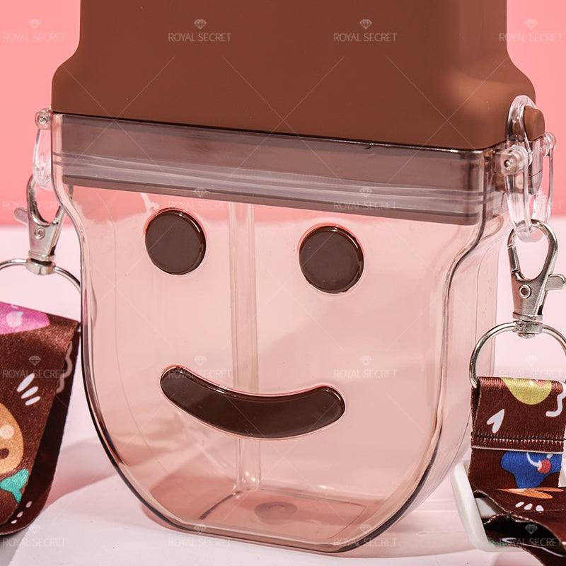 300ML Botella De Agua De Sonriente Con Tirantes Ajustables(Personalización) - HOLY BOOK