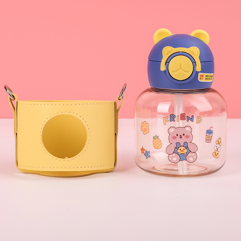 700ML Oso Botella De Agua Con Pajita Y Estuche (Personalización) - HOLY BOOK