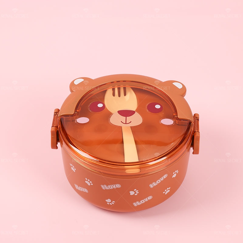 Lonchera De Dibujos Animados Caja De Almuerzo Lunch Box Portátil Fiambrera De Comida Con Cuchara (Personalizado)