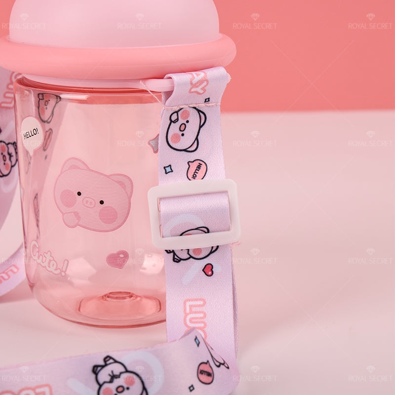 435ML Linda Botella De Agua De Animales De Dibujos Animados Con Bandolera (Personalización) - HOLY BOOK
