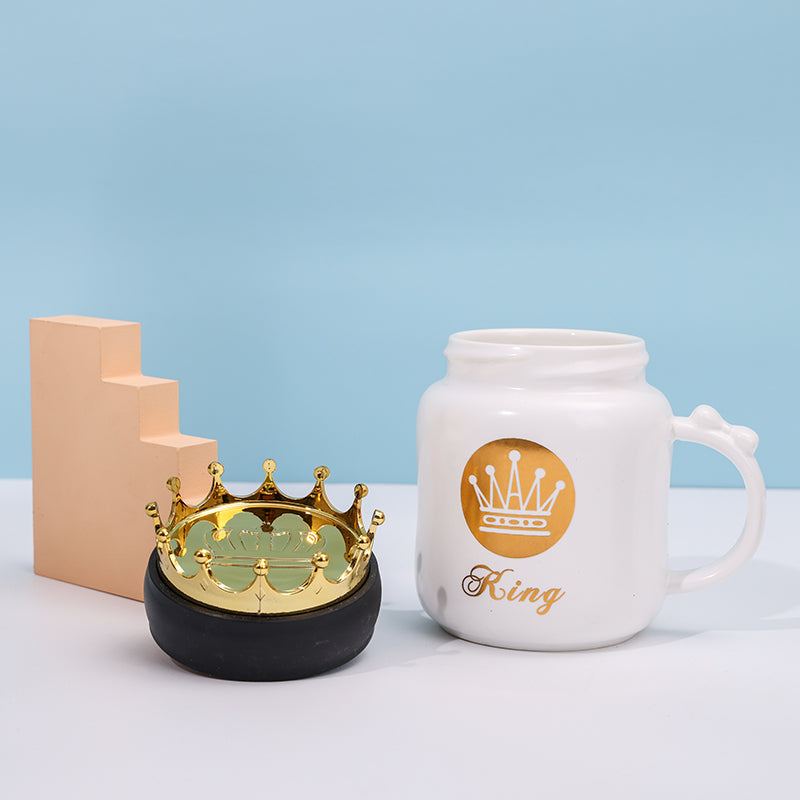480 ml Taza De Cerámica Con Tapa Corona (60 Pieces)(Personalización) - HOLY BOOK