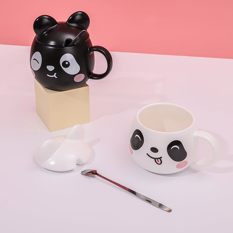 480ml Taza Cerámica Panda Con Cuchara (60 Pieces)(Personalización) - HOLY BOOK