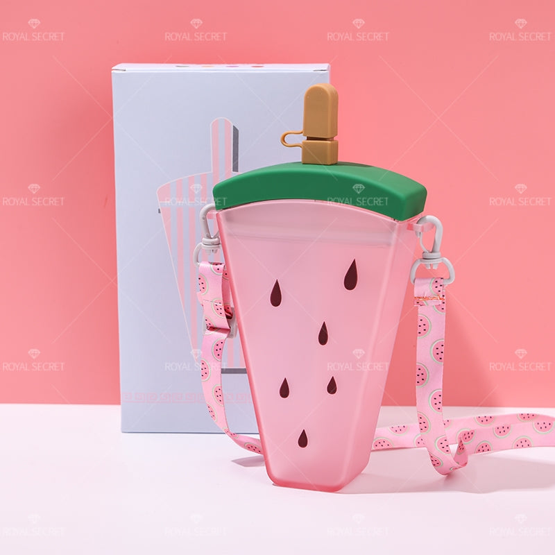 380ML Botella De Agua De Sandía Con Pajita Y Correa (Personalización) - HOLY BOOK