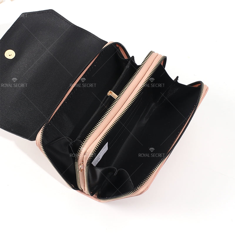 Bolsa De Mensajero De Color Sólido Para Mujer Bolsa De Teléfono De Cuero PU Bolsas De Hombro(Mayoreo)