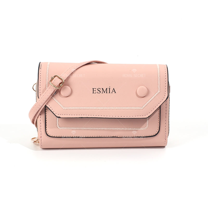 Bolsa De Mensajero De Color Sólido Para Mujer Bolsa De Teléfono De Cuero PU Bolsas De Hombro(Mayoreo)