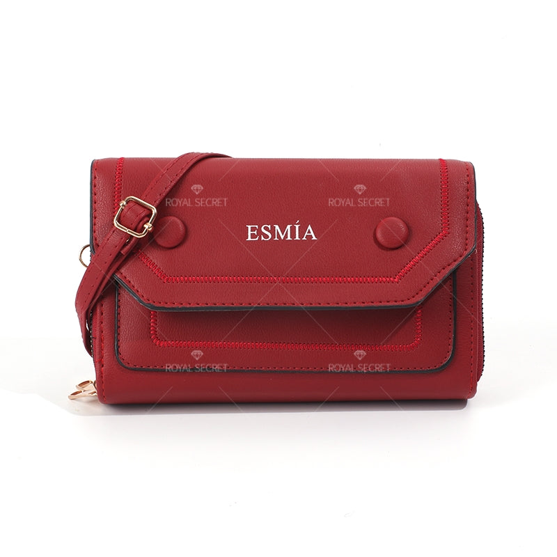Bolsa De Mensajero De Color Sólido Para Mujer Bolsa De Teléfono De Cuero PU Bolsas De Hombro(Mayoreo)