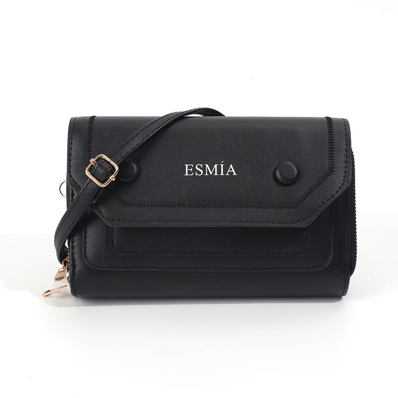 Bolsa De Mensajero De Color Sólido Para Mujer Bolsa De Teléfono De Cuero PU Bolsas De Hombro(Mayoreo)