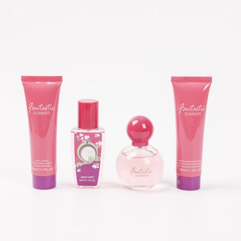 Conjunto de 4 piezas para mujer Gel de ducha + Loción corporal + Spray corporal + Perfume (Personalizado)
