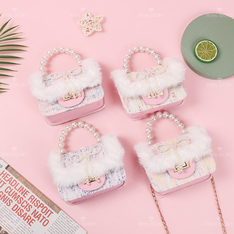 Bolso Bandolera De Felpa Para Mujer Con Luces Linda Bolsa De Mensajero(Mayoreo)