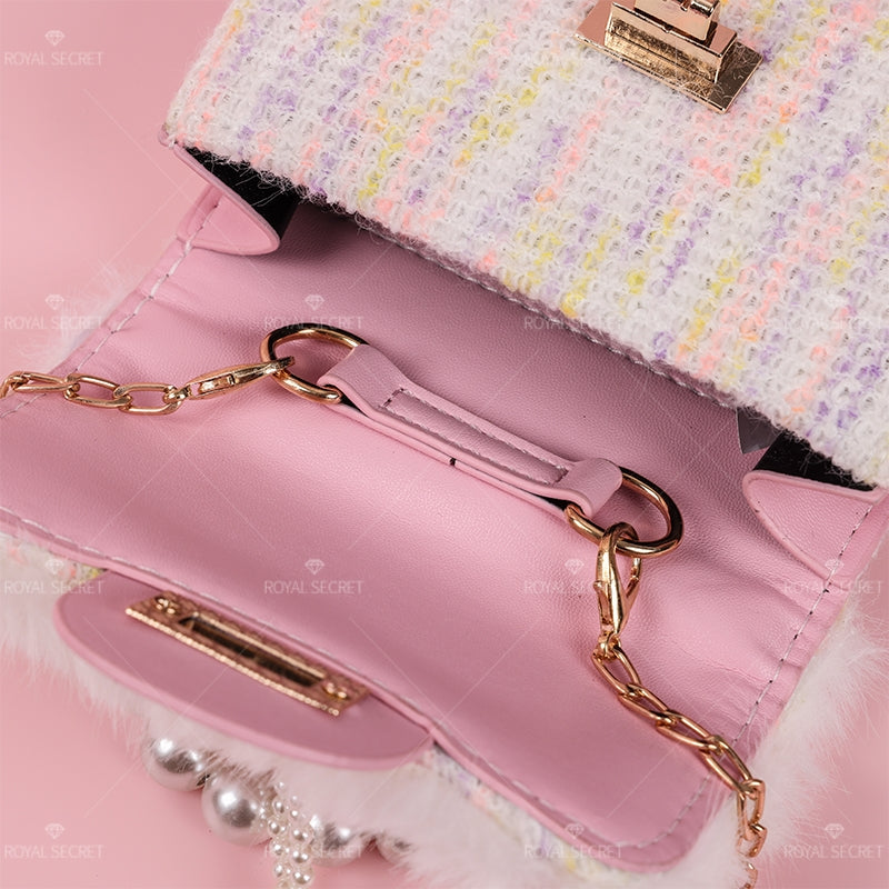 Bolso Bandolera De Felpa Para Mujer Con Luces Linda Bolsa De Mensajero(Mayoreo)