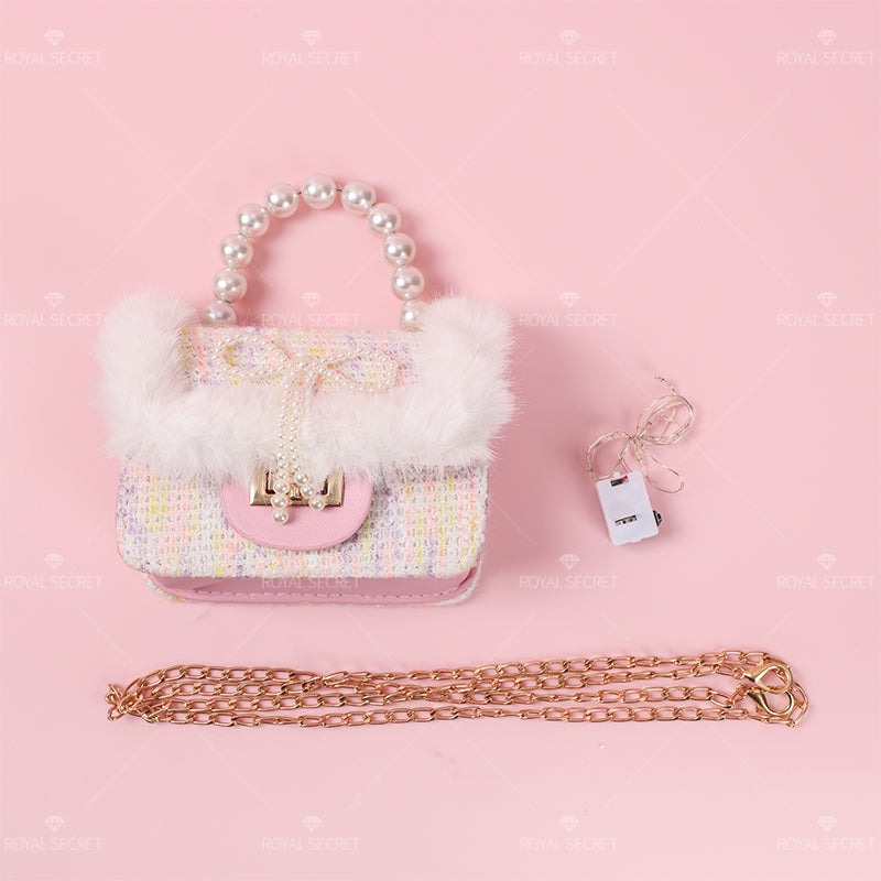 Bolso Bandolera De Felpa Para Mujer Con Luces Linda Bolsa De Mensajero(Mayoreo)