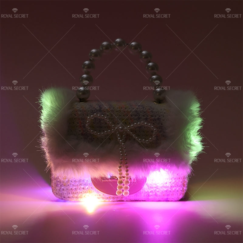 Bolso Bandolera De Felpa Para Mujer Con Luces Linda Bolsa De Mensajero(Mayoreo)