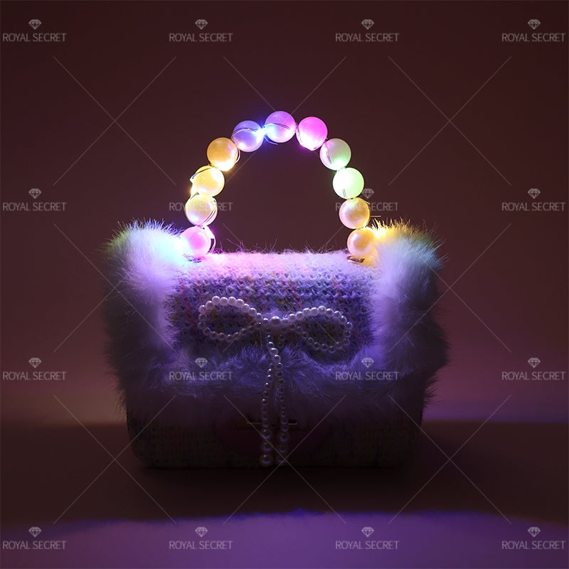 Bolso Bandolera De Felpa Para Mujer Con Luces Linda Bolsa De Mensajero(Mayoreo)