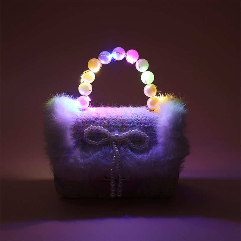 Bolso Bandolera De Felpa Para Mujer Con Luces Linda Bolsa De Mensajero(Mayoreo)