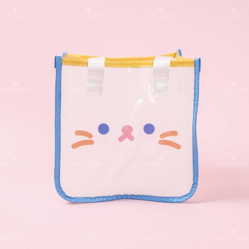 Dibujos animados animal print cute lady portátil transparente bolsa de almacenamiento (Personalizado)