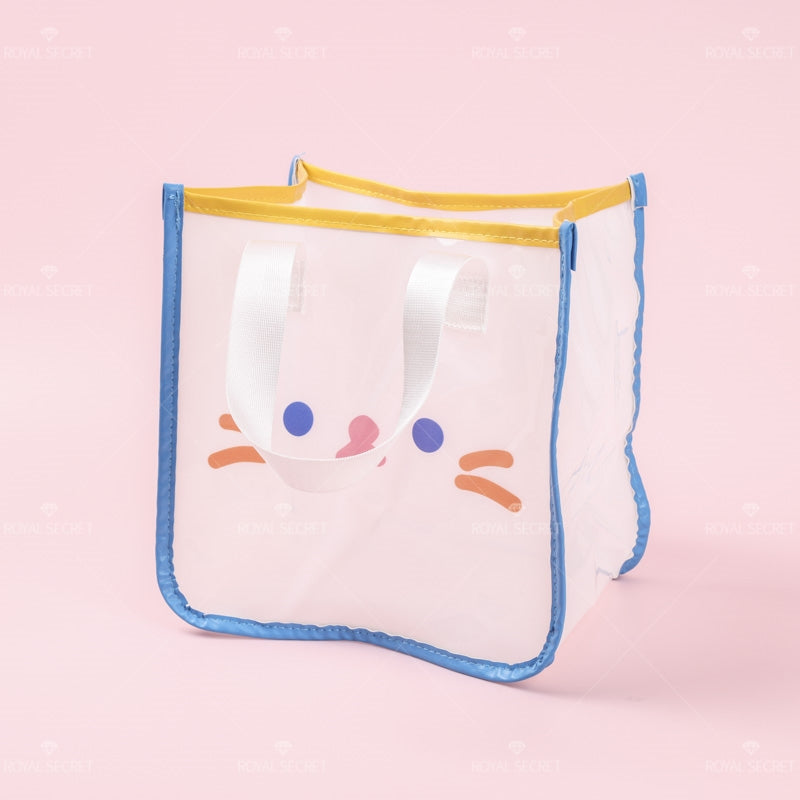 Dibujos animados animal print cute lady portátil transparente bolsa de almacenamiento (Personalizado)
