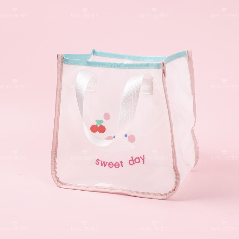 Dibujos animados animal print cute lady portátil transparente bolsa de almacenamiento (Personalizado)
